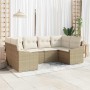Conjunto de sofá de jardín 6 pcs Beige Poliratán en Sofás de exterior | Comprar online en Foru.es