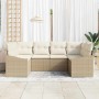 Conjunto de sofá de jardín 6 pcs Beige Poliratán en Sofás de exterior | Comprar online en Foru.es
