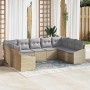 Conjunto de sofá de jardín 9 pcs Beige Poliratán en Sofás de exterior | Comprar online en Foru.es