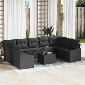 Conjunto de sofá de jardín 10 pcs Negro Poliratán en Sofás de exterior | Comprar online en Foru.es
