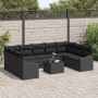 Conjunto de sofá de jardín 10 pcs Negro Poliratán en Sofás de exterior | Comprar online en Foru.es