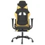 Silla gaming masaje y reposapiés cuero sintético negro dorado de vidaXL, Sillones para videojuegos - Ref: Foro24-345413, Prec...