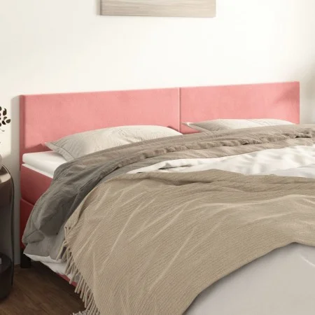 Cabeceros 2 unidades de terciopelo rosa 100x5x78/88 cm de vidaXL, Cabeceros y pies de cama - Ref: Foro24-345863, Precio: 53,7...