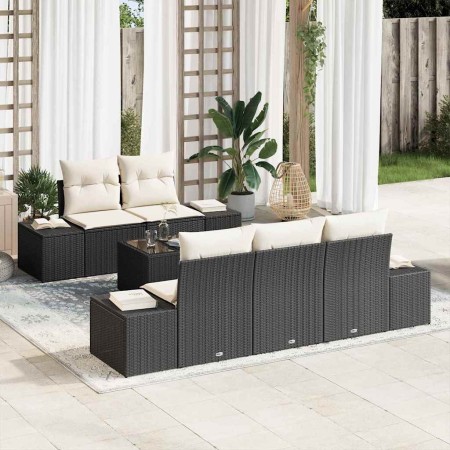 Conjunto de sofá de jardín 6 pcs Negro ratán sintético en Sofás de exterior | Comprar online en Foru.es