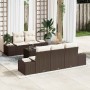 Conjunto de sofá de jardín 6 pcs Marrón ratán sintético en Sofás de exterior | Comprar online en Foru.es