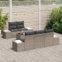 Conjunto de sofá de jardín con cojín 6 pcs Gris ratán sintético en Sofás de exterior | Comprar online en Foru.es