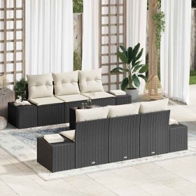 Conjunto de sofá de jardín 7 pcs Negro ratán sintético en Sofás de exterior | Comprar online en Foru.es