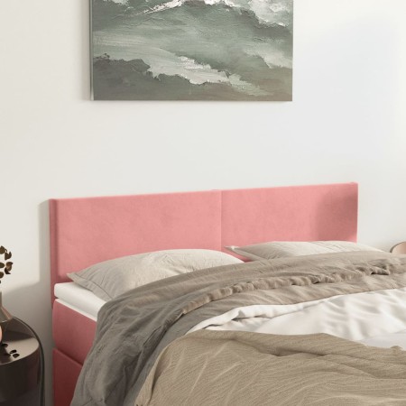 Cabeceros 2 unidades terciopelo rosa 72x5x78/88 cm de vidaXL, Cabeceros y pies de cama - Ref: Foro24-345803, Precio: 62,92 €,...