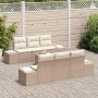Conjunto de sofá de jardín 7 pcs Beige ratán sintético en Sofás de exterior | Comprar online en Foru.es