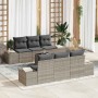 Conjunto de sofá de jardín 7 pcs Gris Claro ratán sintético en Sofás de exterior | Comprar online en Foru.es