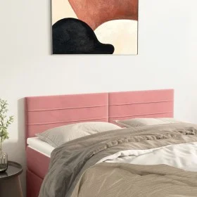 Cabeceros 2 unidades terciopelo rosa 72x5x78/88 cm de vidaXL, Cabeceros y pies de cama - Ref: Foro24-346157, Precio: 53,20 €,...