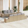 Conjunto de sofá de jardín 8 pcs Beige ratán sintético en Sofás de exterior | Comprar online en Foru.es
