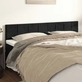 Headboards 2 units of black velvet 90x5x78/88 cm by vidaXL, Headboards and footboards - Ref: Foro24-346084, Price: 68,78 €, D...