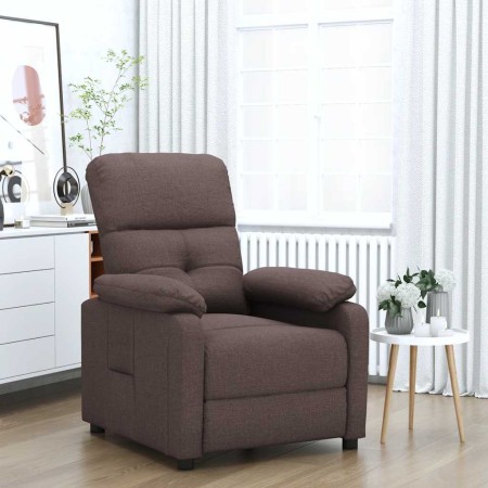 Sillón reclinable de tela marrón oscuro en Sillones | Comprar online en Foru.es