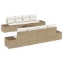 Conjunto de sofá de jardín 7 pcs Beige y Crema ratán sintético en Sofás de exterior | Comprar online en Foru.es