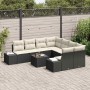 Conjunto de sofá de jardín 9 pcs Negro ratán sintético en Sofás de exterior | Comprar online en Foru.es