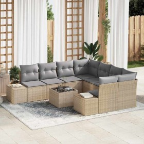 Conjunto de sofá de jardín 9 pcs Beige ratán sintético en Sofás de exterior | Comprar online en Foru.es