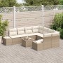 Conjunto de sofá de jardín 9 pcs Beige ratán sintético en Sofás de exterior | Comprar online en Foru.es