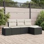 Conjunto de sofá de jardín 4 pcs Negro ratán sintético en Sofás de exterior | Comprar online en Foru.es