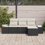 Conjunto de sofá de jardín 4 pcs Negro ratán sintético en Sofás de exterior | Comprar online en Foru.es