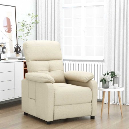 Sillón reclinable de tela crema en Sillones | Comprar online en Foru.es