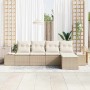 Conjunto de sofá de jardín 5 pcs Beige ratán sintético en Sofás de exterior | Comprar online en Foru.es