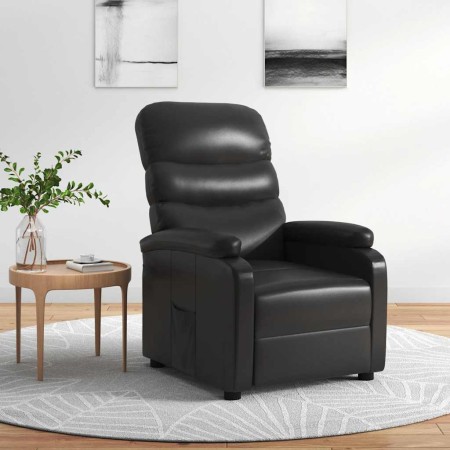Sillón reclinable de cuero sintético negro en Sillones | Comprar online en Foru.es