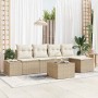 Conjunto de sofá de jardín 6 pcs Beige ratán sintético en Sofás de exterior | Comprar online en Foru.es