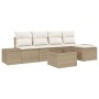 Conjunto de sofá de jardín 6 pcs Beige ratán sintético en Sofás de exterior | Comprar online en Foru.es