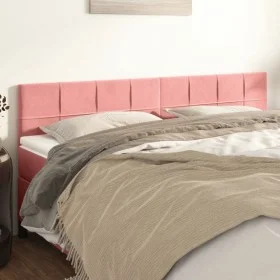 Headboards 2 units of pink velvet 100x5x78/88 cm by vidaXL, Headboards and footboards - Ref: Foro24-346101, Price: 71,41 €, D...