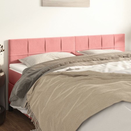 Cabeceros 2 unidades de terciopelo rosa 100x5x78/88 cm de vidaXL, Cabeceros y pies de cama - Ref: Foro24-346101, Precio: 74,7...