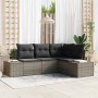 Conjunto de sofá de jardín 4 pcs Gris ratán sintético en Sofás de exterior | Comprar online en Foru.es