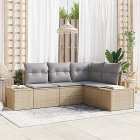 Conjunto de sofá de jardín 4 pcs Beige ratán sintético en Sofás de exterior | Comprar online en Foru.es