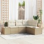 Conjunto de sofá de jardín 4 pcs Beige ratán sintético en Sofás de exterior | Comprar online en Foru.es