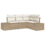 Conjunto de sofá de jardín 4 pcs Beige ratán sintético en Sofás de exterior | Comprar online en Foru.es