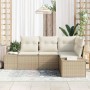 Conjunto de sofá de jardín 4 pcs Beige ratán sintético en Sofás de exterior | Comprar online en Foru.es