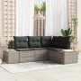Conjunto de sofá de jardín 4 pcs Gris Claro ratán sintético en Sofás de exterior | Comprar online en Foru.es