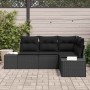 Conjunto de sofá de jardín 4 pcs Negro ratán sintético en Sofás de exterior | Comprar online en Foru.es