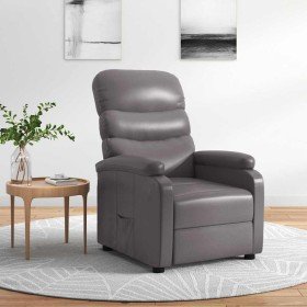 Sillón reclinable de cuero sintético gris en Sillones | Comprar online en Foru.es