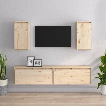 Muebles para TV 4 piezas madera maciza de pino de vidaXL, Muebles TV - Ref: Foro24-3100169, Precio: 206,75 €, Descuento: %