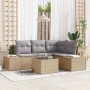 Conjunto de sofá de jardín 5 pcs Beige ratán sintético en Sofás de exterior | Comprar online en Foru.es
