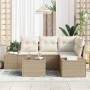 Conjunto de sofá de jardín 5 pcs Beige ratán sintético en Sofás de exterior | Comprar online en Foru.es