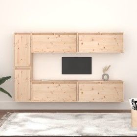 Muebles para TV 6 piezas madera maciza de pino de vidaXL, Muebles TV - Ref: Foro24-3100234, Precio: 325,97 €, Descuento: %