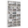 Armario CDs madera contrachapada blanco brillo 102x16x177,5 cm de vidaXL, Almacenamiento para CD y DVD - Ref: Foro24-801784, ...