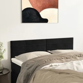 Cabeceros 2 unidades terciopelo negro 72x5x78/88 cm de vidaXL, Cabeceros y pies de cama - Ref: Foro24-346154, Precio: 40,81 €...