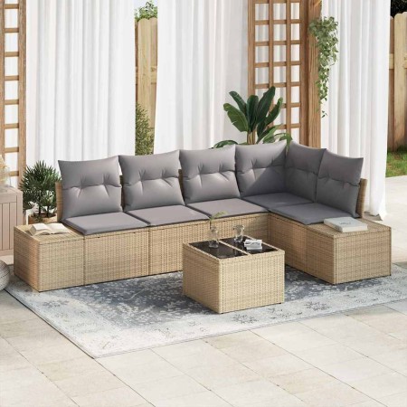 Conjunto de sofá de jardín 6 pcs Beige ratán sintético en Sofás de exterior | Comprar online en Foru.es