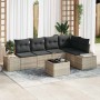 Conjunto de sofá de jardín 6 pcs Gris Claro ratán sintético en Sofás de exterior | Comprar online en Foru.es