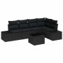 Conjunto de sofá de jardín 6 pcs Negro ratán sintético en Sofás de exterior | Comprar online en Foru.es