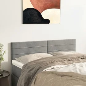 Cabeceros 2 unidades terciopelo gris claro 72x5x78/88 cm de vidaXL, Cabeceros y pies de cama - Ref: Foro24-346152, Precio: 46...