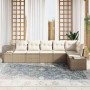 Conjunto de sofá de jardín 6 pcs Beige y Crema ratán sintético en Sofás de exterior | Comprar online en Foru.es